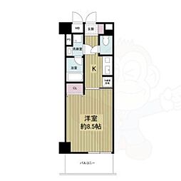 プリモレガーロ西京極 1Kの間取図画像
