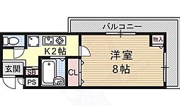 サムパティーク山科 1Kの間取図画像