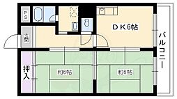 エステートホリカワ 2DKの間取図画像