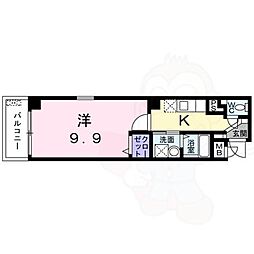 サザン京央 1Kの間取図画像
