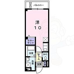 CalmlyLife ワンルームの間取図画像