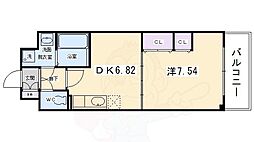 プラネシア星の子京都駅前西 1DKの間取図画像