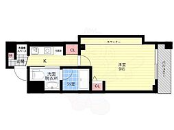 Flair京都五条烏丸 1Kの間取図画像