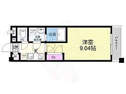 HF烏丸鞍馬口レジデンス 1Kの間取図画像