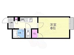 レオパレス京都 1Kの間取図画像