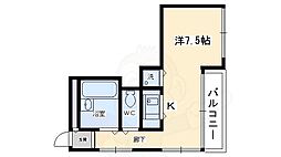 クリーンリビング・四条大宮 1Kの間取図画像