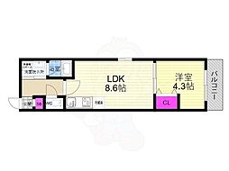 ブランドールO&M 1LDKの間取図画像