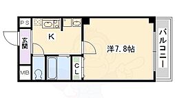 ジェルメ行伊 1Kの間取図画像