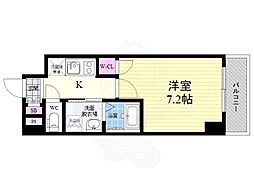 エスカーサ京都四条梅津 1Kの間取図画像