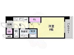 エステムコート京都西大路 1Kの間取図画像