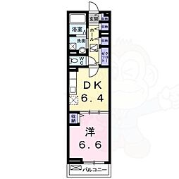 メゾン・ド・ヨシミ 1DKの間取図画像