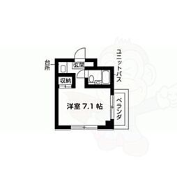 ウイッシュ河原町 ワンルームの間取図画像