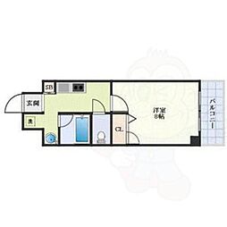 クリスタルグランツ京都御所北 1Kの間取図画像