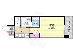 ベラジオ雅び京都西院II 1Kの間取図画像