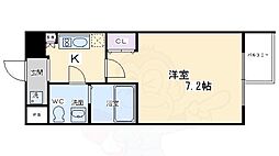プレサンスNEO京都烏丸 1Kの間取図画像