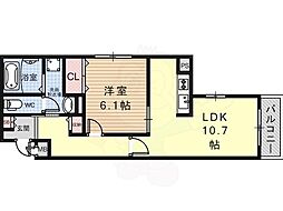 Grange四条大宮 1LDKの間取図画像