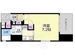 ベラジオ四条烏丸 1Kの間取図画像