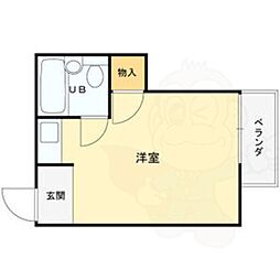 シティーハイツ音羽 ワンルームの間取図画像