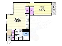 第二下堤谷口マンション 1LDKの間取図画像