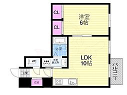 第二下堤谷口マンション 1LDKの間取図画像