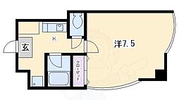 CaSa祇園 1Kの間取図画像