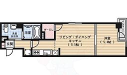 プラネシア烏丸御池 1LDKの間取図画像