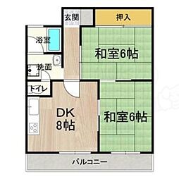 ロイヤルコーポ 2DKの間取図画像