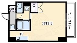 アネックス西院 1Kの間取図画像