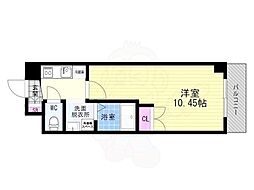 ボヌール伏見 1Kの間取図画像
