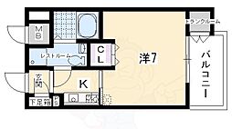 ベラジオ四条烏丸 1Kの間取図画像