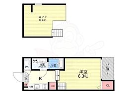 ブライトヒルズ椥辻 1Kの間取図画像