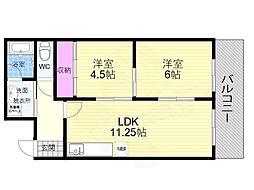 エステートホリカワ 2LDKの間取図画像