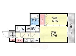 MJC京都EsTRUTH 2Kの間取図画像