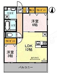 ラネージュ 2LDKの間取図画像