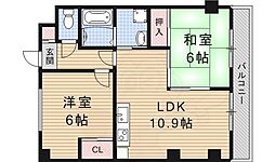 メディナ東寺 2LDKの間取図画像