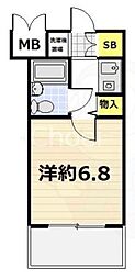 ダイアパレス京都・祇園 1Kの間取図画像