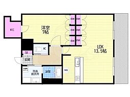 S-FORT二条城前 1LDKの間取図画像