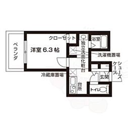 エスペレ西陣 1Kの間取図画像