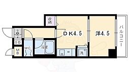 ライオンズマンション五条大宮第2 1DKの間取図画像