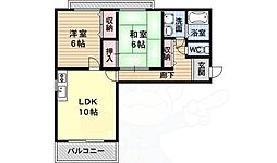 メゾン・プルミエール桂 2LDKの間取図画像