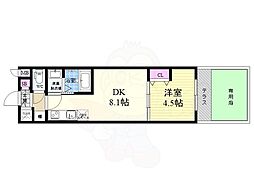 アドバンス京都北大路レフィナード 1DKの間取図画像
