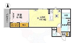 アイル京都八条 1LDKの間取図画像