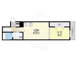 ジーメゾン山科マニフィコ 1LDKの間取図画像