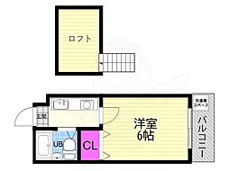 レオパレスシティ西大路 1Kの間取図画像