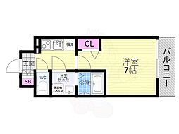 ファーストフィオーレ京都円町 1Kの間取図画像