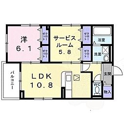 KB.メゾングレイス 1SLDKの間取図画像