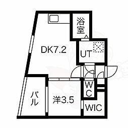 ファステート京都東寺グラン 1DKの間取図画像