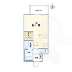 ウェルスクエア壬生高辻通 ワンルームの間取図画像