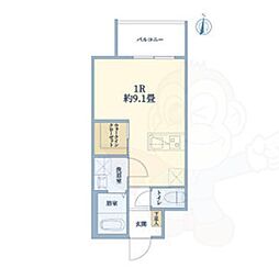 ウェルスクエア壬生高辻通 ワンルームの間取図画像