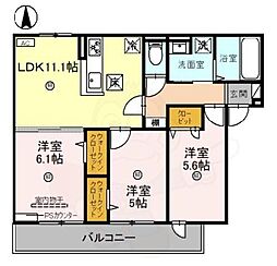 D-ROOM京都壬生 3LDKの間取図画像
